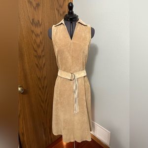 Anne Taylor Loft Real Leather Dress Tan Size 6P